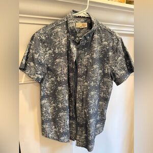1901 Navy and White Tropical Print Shirt